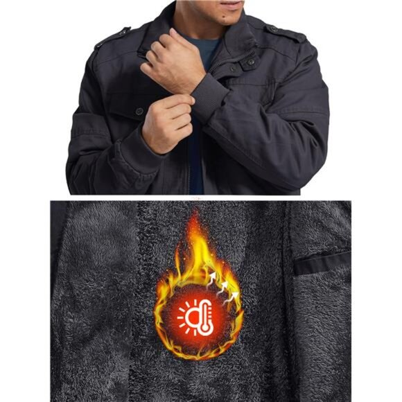 Men's Heavy-Duty Sherpa Lined Workwear Jacket - Warm & Durable - Picture 6 of 7